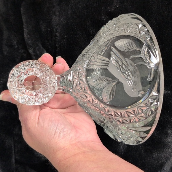Hofbauer Crystal Candy Dish with Lid, Vintage, "The Birds Collection" - Picture 8 of 13